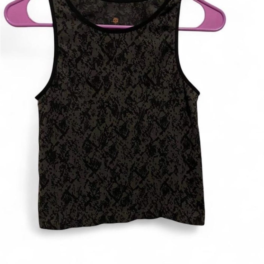 Tangerine Black Patterned Tank Top